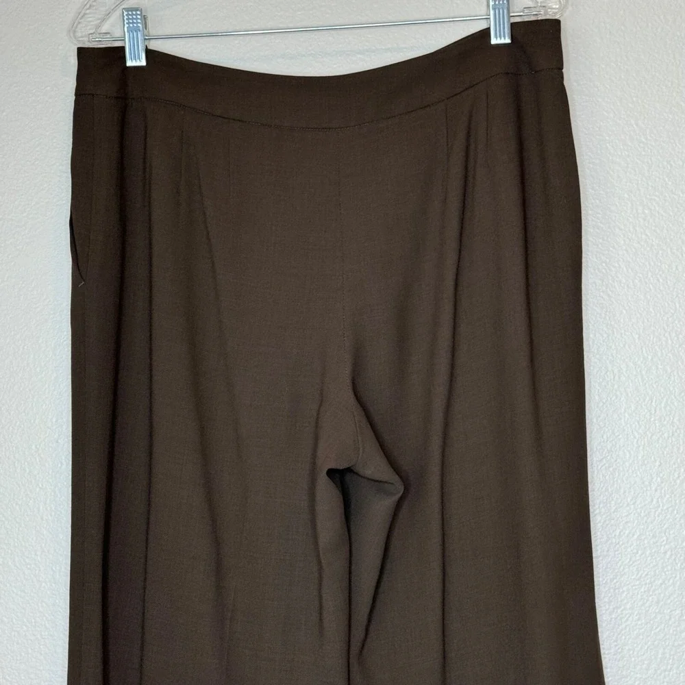 TALBOTS Womens Wool Blend Trousers Pants 12P‎ Petites Brown Lined Office Career